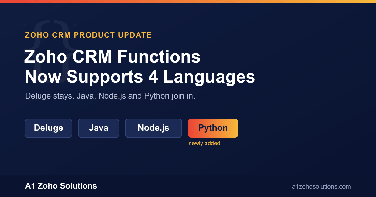 Zoho CRM Functions Now Support Java, Node.js and Python: What This Means for Your Business